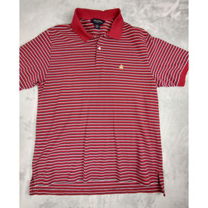 Brooks Brothers Performance Knit‎ Men's XL Red Striped Polo Shirt Cotton